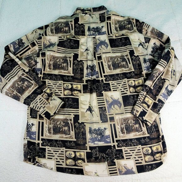 Bit & Bridle Western Rodeo Bup Shirt Large EUC - Picture 2 of 5